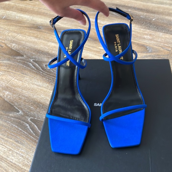 Saint Laurent Nuit Square Toe High Heel Sandals NWOT - Picture 2 of 16